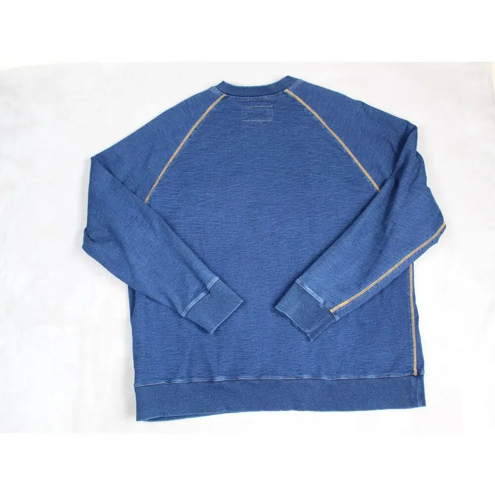 32 Bar Blues Sweatshirt Mens XXL 2XL Blue Pullover Minimalist Preppy Casual